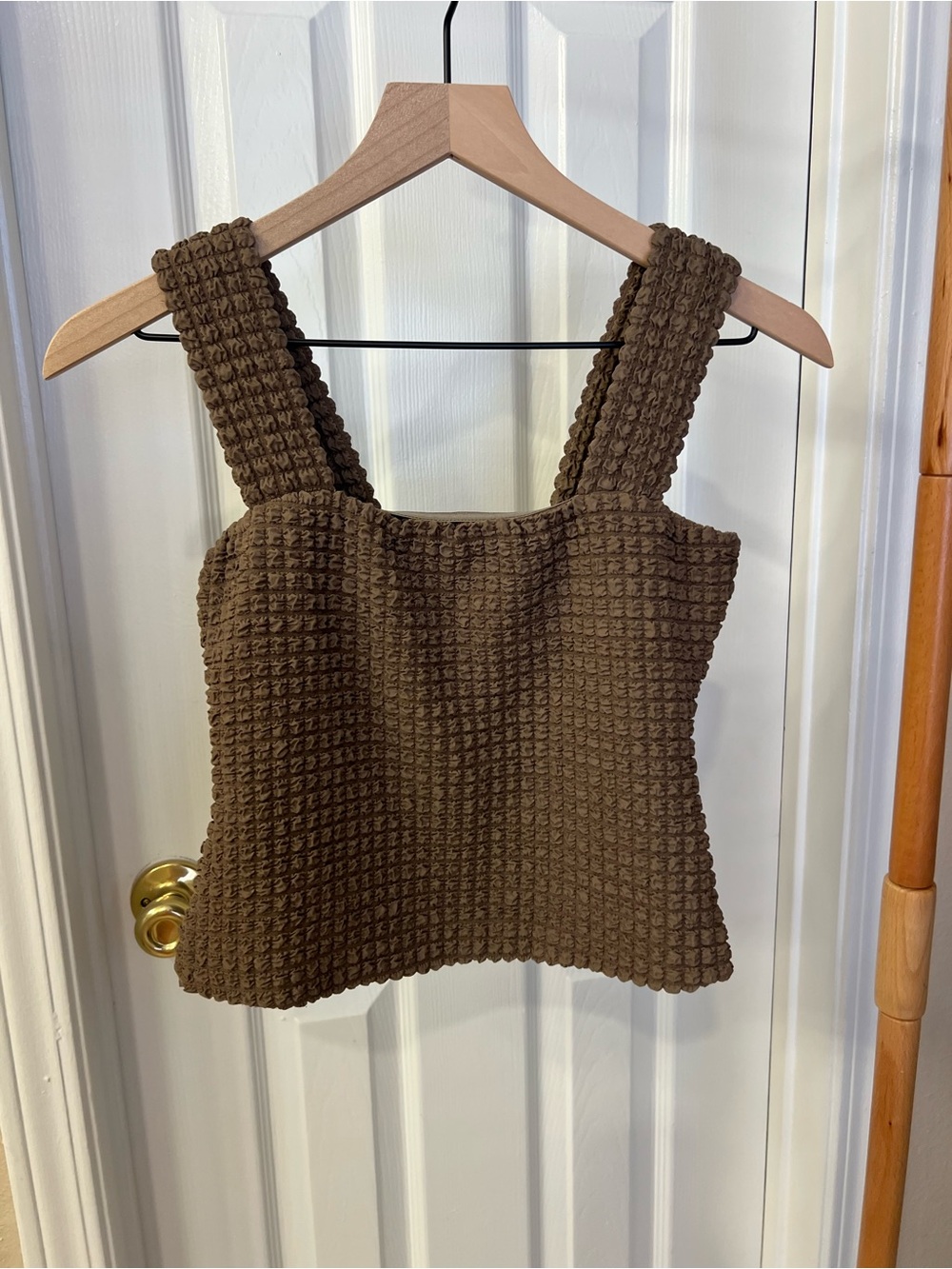 Waffle Knit Tank Top in Brown - Women